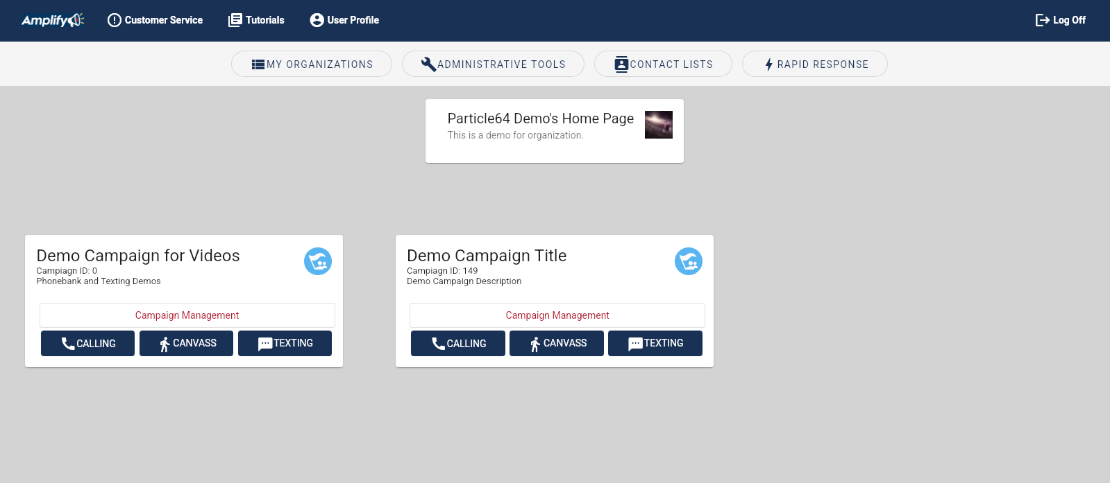 demo home page