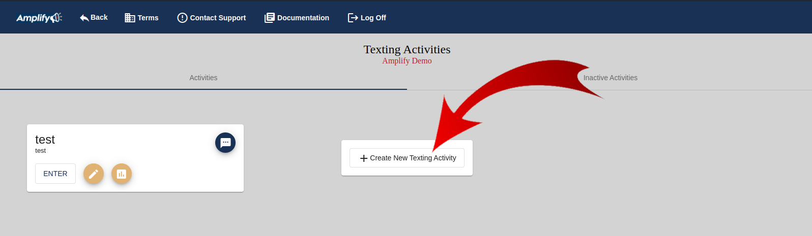 Create New texting Activity