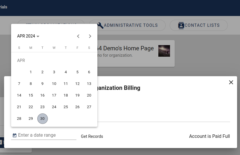 billing date range