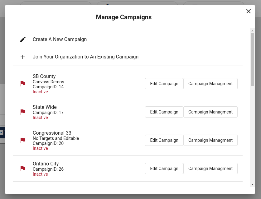 Manage Campaigns