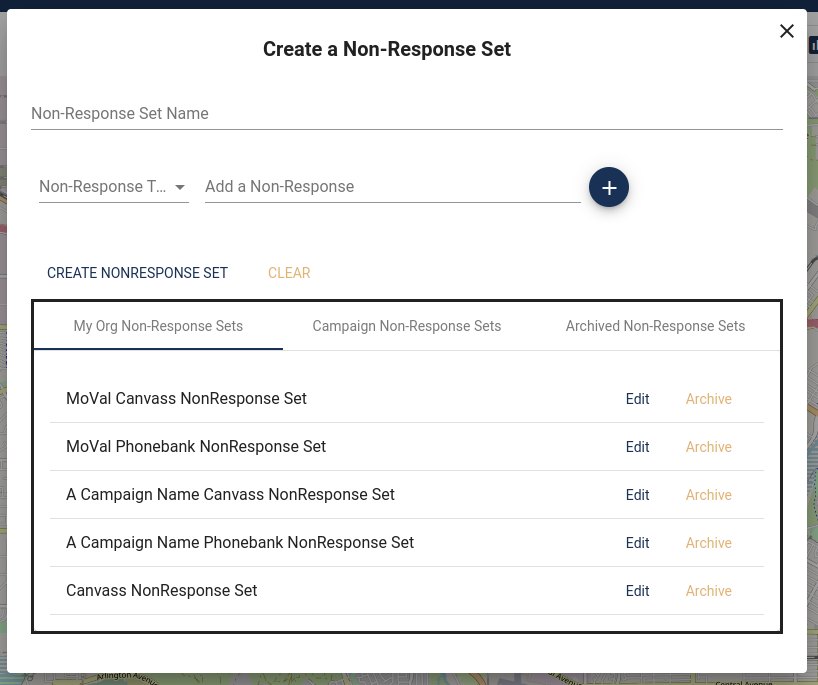 Create a Non-Response Set