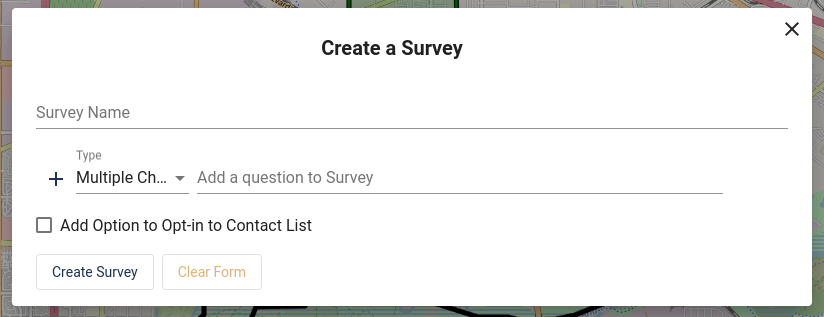 Form to create a survey