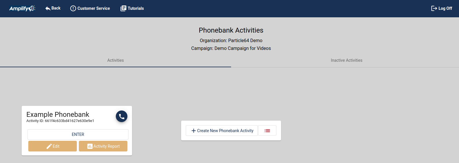 Create New Phonebank Activity