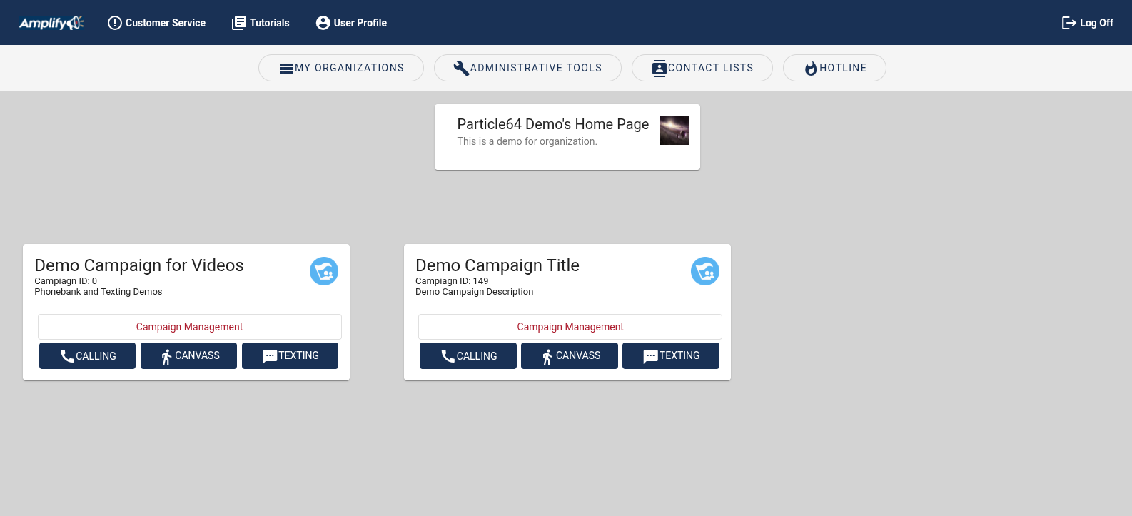 Campaign Home Page