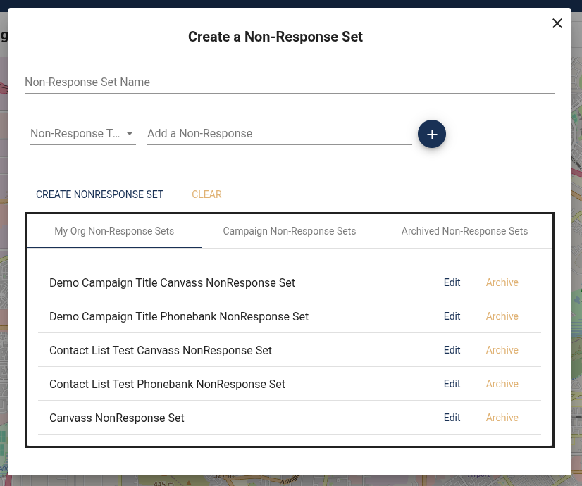 Nonresponse sets form