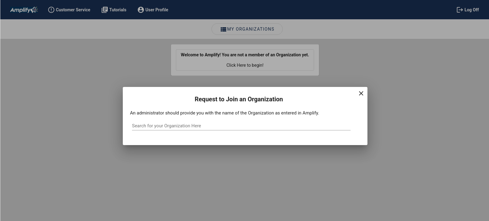 request to join an organization